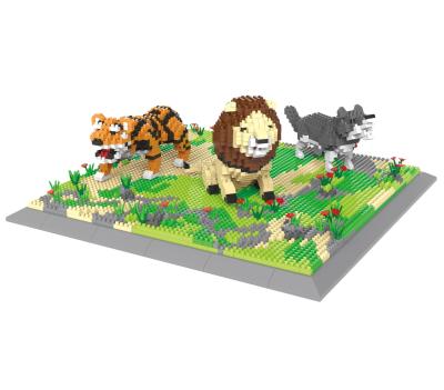 China Construction Toy Wholesale Micro Diamond Building Blocks Cardboard Figure Lion Tiger Bricks Toys For Children for sale