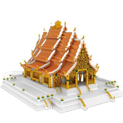 China Building Toy New Design Small Particle Puzzle Assembled Building Block Toy DIY Gift Thailand Palace Castle Building Model for sale