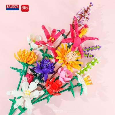 China Toy Factory Price Bouquet Tiny DIY Particles Creative Puzzle Building Gathering Toy Ornaments Building Block Decorative Flower for sale