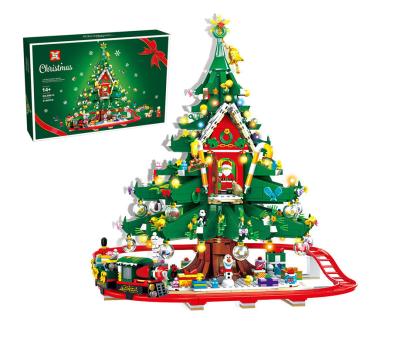 China Building Toy New Fashion Christmas Tree Small Particles Building Block Toy Children's Gift Ornaments Building Blocks 3D for sale