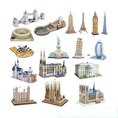 China DIY TOY New Design 3D Puzzle Tourist Attractions Models World Building Children's Puzzle Toys for sale