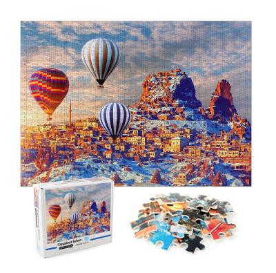 China Puzzle 1000 Toy Landscape Paper Decompression Educational Adult Puzzle Toy Customized Hot Air Balloon for sale