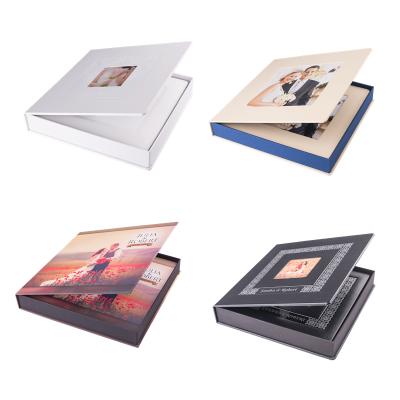 China Handmade Custom Shenzhen Photography Storage Wedding Album Packing Photo 4x6 Portable Canvas Box for sale