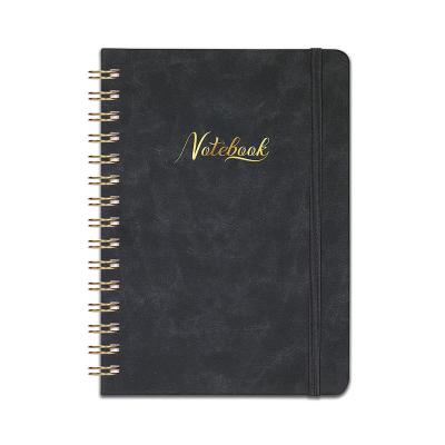 China Spiral Notebook A5 Hardcover PU Leather Journal Notebook With Elastic Band for sale