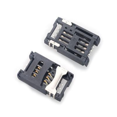 China terminal connectors 6 pin sim card slot holder/slot/reader/socket for mobile phone smt type/mobile phone for gps for sale