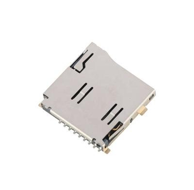 China Automotive Type Memory Card Reader Connector SMT Blade Switch Normal PCB SD Card MUP 8 Pin T Flash Card Connector Push Push Push Open Socket for sale