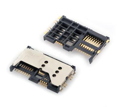 China Automotive MUP 2 in 1 Micro Card Socket 6PIN+ SD 8pin Memory Card Reader Connector for PCB Smart Card Connector Adapter for sale