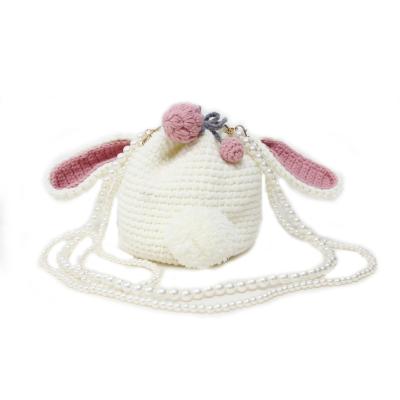 China Fanshion Rabbit Ear Strawberry Bead Decoration Parts Material Set For Wool Handbag DIY Bag for sale