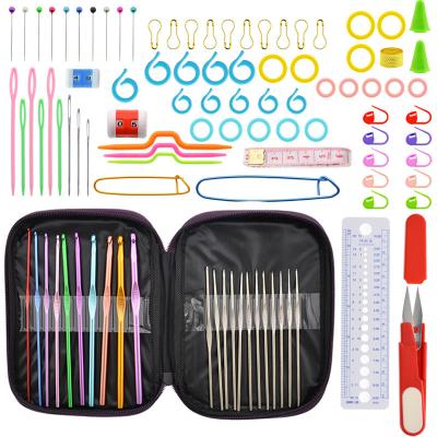 China Eco Fashion Ergonomic Handle Knitting Crochet Hooks Crochet Hook Set With Case for sale