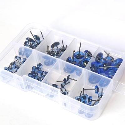 China Cartoon toy 100Pcs /box 4-12mm mix size pin toy glass eyes for doll diy findings-- blue/clear/black/coffee/dark coffee color option for sale