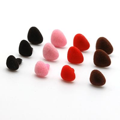 China stuffed & Plush Toy 100pcs/bag 12x15mm Mixed Color Triangle Plastic Velvet Nose DIY For Bear Toy DIY Safety Nose Accessories For Dolls Toys for sale