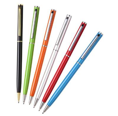 China DR002-BP Pen Hotel Use Metal Tip Promotional Slim Twist Ball Stationary Pen for sale