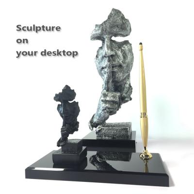 China Hotel and Resort AW-246 Best Selling Black Metal Pen Holder Stationery Office with Black Artwork Pen Holder for sale