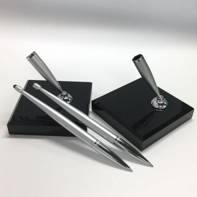 China Popular Silver Marble Elegant Design Private Label Pen Holder MA-249 Metal Stationery School Office Popular Silver Pen for sale