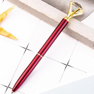 China OEM Printing Promotional Gift Rose Gold Diamond Top Pen Crystal Metal Ballpoint Pen Jeweled GS1005-BP for sale