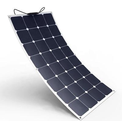 China Manufacturer 110W 100W 18V Sunpower High Efficiency Semi Flexible Solar Panels For Boats, RVs, Caravans 125mmx125mm for sale