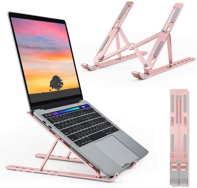 China Foldable Adjustable Laptop Stand (Height) Rose Gold Aluminum Laptop Holder Adjustable Stand for sale