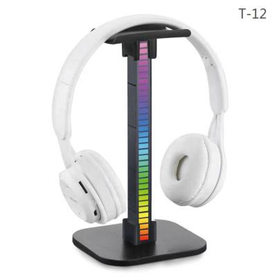 China Headphone Earphone Stand Rhythm Lights with RGB Lights Hanger USB Stand Detachable Headset Stand for sale