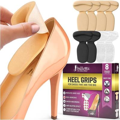 China Gel 8 Extra Soft Heel Grips For Women Shoes Heel Blister Prevention Gel Heel Pad Inserts For Self Adhesive Women Shoes for sale