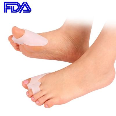 China Foot Cushion Silicone Bunion Corrector Relief Protector Treat Pain In Hallux Valgus Sculptors Big Toe Joint Hammer Toe Bunion White Color for sale