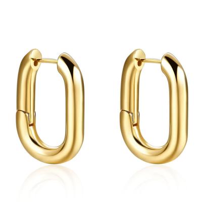 China TRENDY Design INS Niche Drop O Shaped Earrings Women's Stainless Steel Jewelry for sale