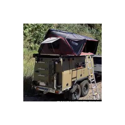 China Travel Trailer New Eco Trailer Stylish Offroad Camping Trailer With Folding Tent And Slide Out Of Kitchen for sale