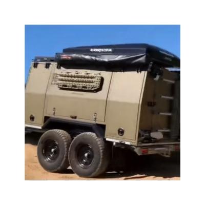 China Travel Trailer China Factory Customized Mobile Offroad Camping Trailer With Slide-Out Kitchen for sale