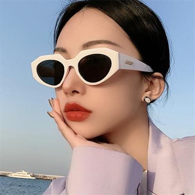 China Wholesale Price Fashion Sunglasses Hot Sale Cat Eye UV Sunglasses Retro Eyewear Irregular Small Frame Protective Shades For Girls Women Females for sale