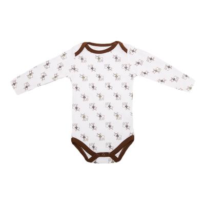 China Warm Knitted 100% Organic Cotton Long Sleeve Wrap Collar 100% Cotton Baby Pajamas Romper for sale