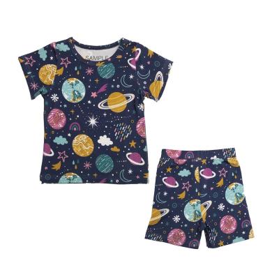 China Wholesale Antibacterial Baby Toddler Kids Infant Baby Kids Summer Shorts Sleeve Clothing Set Two Pieces Outfits Set Pajamas for sale