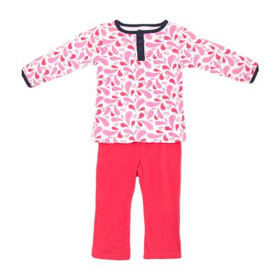 China Antibacterial Custom Print Kids Long Sleeve Baby Kids Pajamas Sets Soft Cotton Sleepwear Pajamas Kids Buttons Pajamas Set for sale