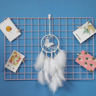 China Dreamy Little White Butterfly Catcher Indosia Wall Hanging Baby Room Decor Nordic Tropical Wedding Home Handmade for sale