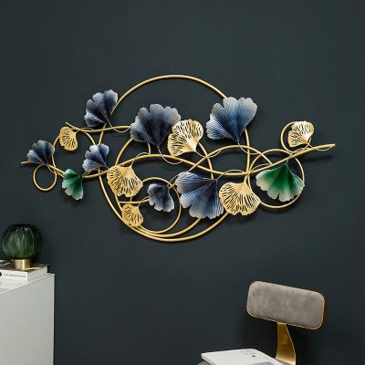 China Modern Hanging Sculpture Tropical Circles Flower Metal Wall Art Hanging Handicraft Iron Display Frame Decor Ornaments for sale