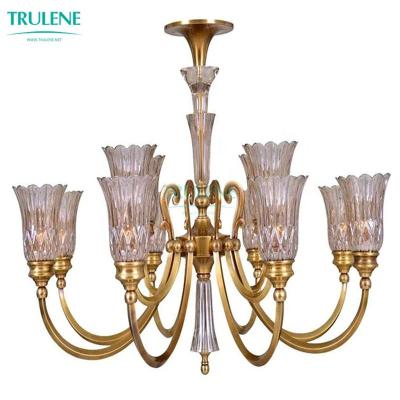 China European Classic Scandinavian Style Gold Leaves Crystal Pendant Lights Kitchen Home Light Chandelier Hanging Decorative Chandeliers for sale