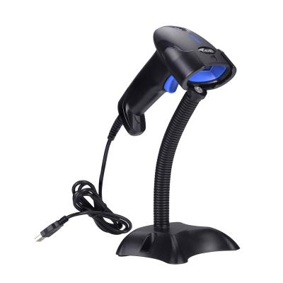 China 1D Laser Barcode Scanner Wired Barcode Reader With Stand Adjustable USB Continuous Scan Handsfree A4 Size for sale