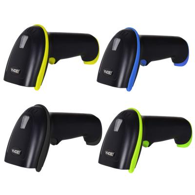 China Wireless Handheld Barcode Scanner With Large Memory 1D 2.4G A4 Laser Barcode Reader Gun Goods Package Shipping Label Size for sale