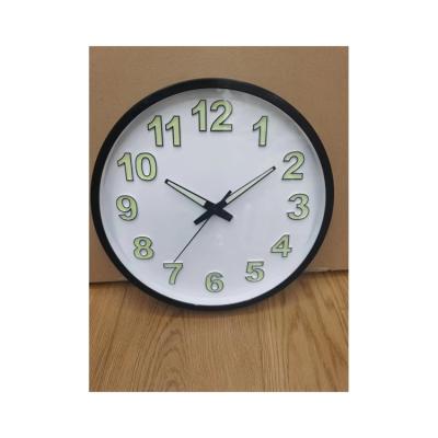 China Cheap Style 30cm Antique Plastic Number Quartz Clock Round Shape Digital Luminous Wall Clocks for sale