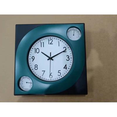 China Antique Home Decorative Mute Thermometer Hygrometer Fashion Living Room Wall Clock Style Simple Quartz Clock for sale