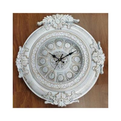 China Antique Style Round Retro Metal Vintage Wall Mounted Clock Antique Large Home Decorative Quartz For Living Room Kitchen for sale