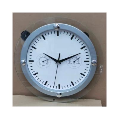 China Antique Fashion Personalized Round Slient Digital Quartz Wall Clock 30cm Style Home Glass Wall Clock 12 Inch For Living Room for sale