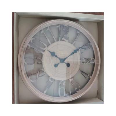 China Antique Style Luxury Home Decoration Vintage Style 40cm Roman Number 16inch Round Hanging Wall Clock for sale