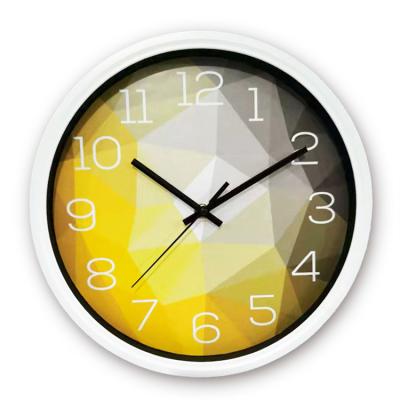 China Modern Design Home Office Hotel Minimalist Frame Decoration Art Wall Clock Round Plastic Modern Design Digital Lens Glass Wall Clock for sale