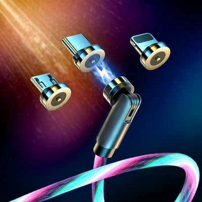 China Wholesale High Quality Magnetic Charging Cable Lm3B 540 Degrees 3 In 1 Factory 3in1 LED USB LED Cables China Magnetic Charging Cable for sale