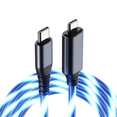 China Charging Light Cables Led LC1A PD 60W USB C To USB C LED Smart Flow Cables Super Fast Charging Type C Data Max 20V 3A Flame Cable for sale