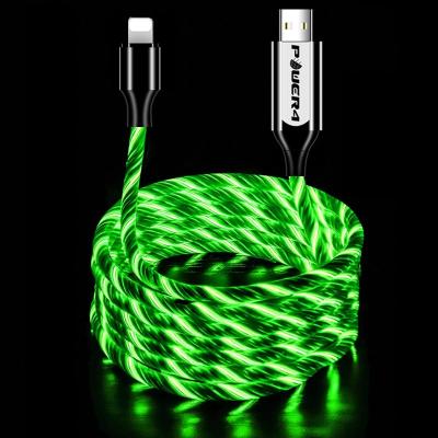 China MP3/MP4 Player LR2A EL Lightning Data Sync Charger Glowing Fast Charging Cable LED Visible USB Typr C Mobile Cell Phone Mic Light Rope Flow Charging Cable for sale