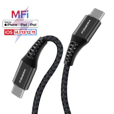 China USB-C to Original Lightning Cable mfi 018KB OEM C94 MFI Certified KEV-LAR Braided Type C Phone Charging USB-C to Lightning PD 18W Fast Charging Data Cable for sale