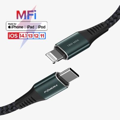 China Custom Cable mfi 018KA MFI Certified Original PD 18W C94 KEV-LAR Charging Data Cables USB C Lightning Fast Cable to MFI for iphone for sale