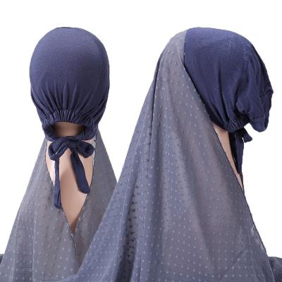 China Wholesale Luxury Adjustable Malaysian Hijab Top Scarf New Designer Scarf Ball Cap Scarf Dual Function Set for sale