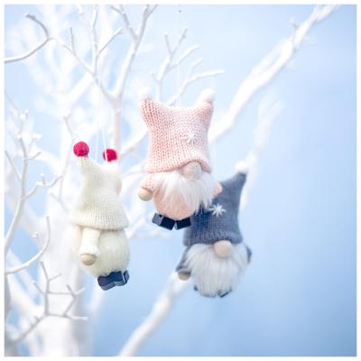 China New Popular Christmas Clothes Gift Lovely Christmas Doll Ornaments Fashion Wool Doll Christmas Faceless Doll Pendant for sale