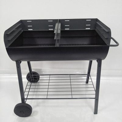 China Easily Assembled Newly Designed Camping Cart Charcoal Grill Portable Steel Charcoal Grill New for sale